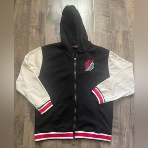 Black and Cream Portland Trail Blazers “RIP CITY” Zip-Up Hoodie